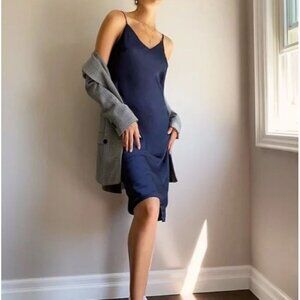 NEW/NWT Wilfred Only Total Eclipse Navy Blue Slip Dress Size Large Aritzia